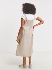 Simply Be Natural 100% Cotton Cargo Notch Neck Apron Midi Dress - Image 2 of 4