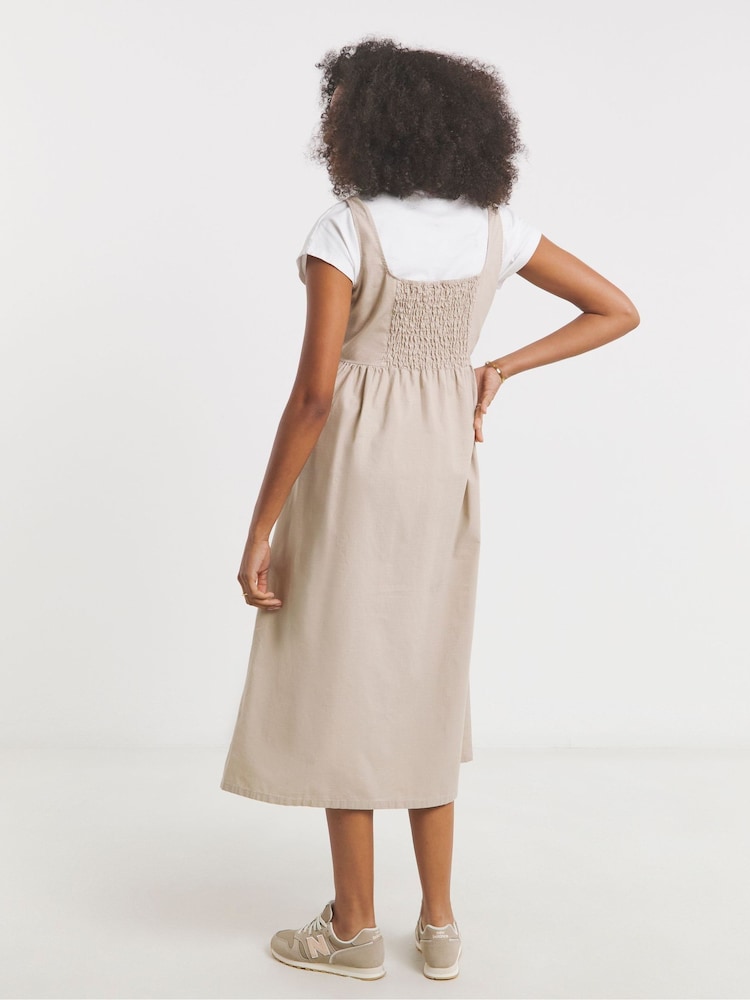 Natural - Simply Be 100% Cotton Cargo Notch Neck Apron Midi Dress - Imagen 2 de 4 Natural - Simply Be 100% Cotton Cargo Notch Neck Apron Midi Dress - Imagen 2 de 4