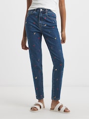 Simply Be Mom Fruit Salad Embroidered Loose Jeans - Bild 1 von 4