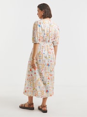 Simply Be Cream Button Through Midi Dress - Image 3 of 4