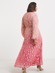 Simply Be Pink Ombre Jacquard Maxi Dress - Image 2 of 4