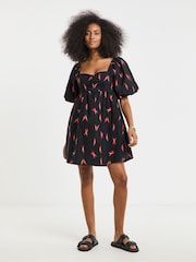 Simply Be Black Poplin Skater 100% Cotton Dress - Image 2 of 4