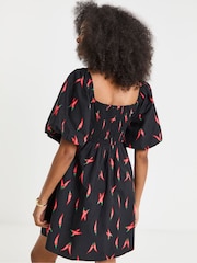 Simply Be Black Poplin Skater 100% Cotton Dress - Image 3 of 4