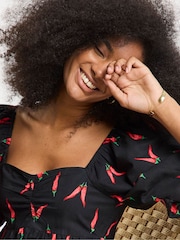 Simply Be Black Poplin Skater 100% Cotton Dress - Image 4 of 4