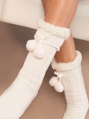 Lipsy Cream Cosy Chenille Slipper Socks - Image 2 of 3