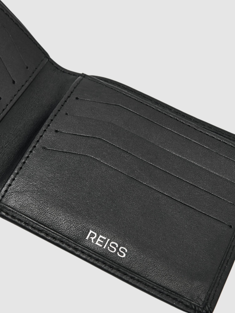 Reiss Black Elton Leather Large Lattice-Effect Wallet - Image 3 of 3 Reiss Black Elton Leather Large Lattice-Effect Wallet - Image 3 of 3