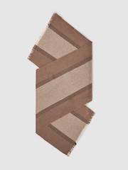 Reiss Taupe Vivienne Wool-Cashmere Textured Scarf - Image 1 of 5