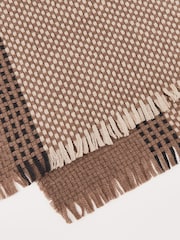 Reiss Taupe Vivienne Wool-Cashmere Textured Scarf - Image 4 of 5