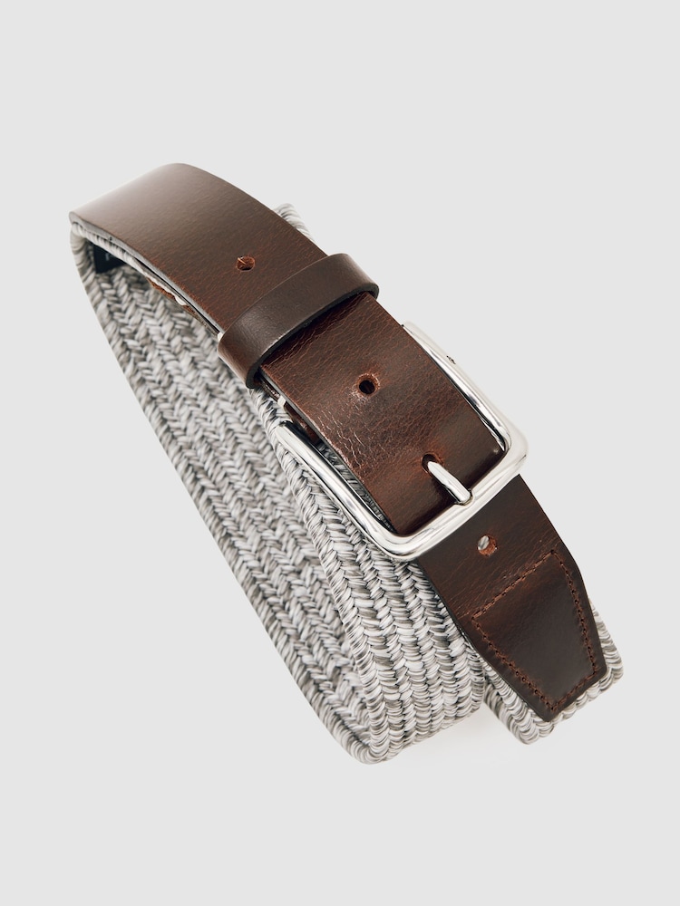 Reiss Soft Grey Welling Belt - Image 4 of 4