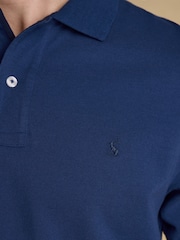 Joules Woody Dark Blue Cotton Pique Polo Shirt - Image 8 of 9