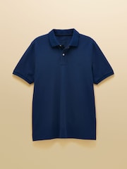 Joules Woody Dark Blue Cotton Pique Polo Shirt - Image 9 of 9