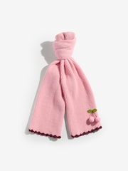 Love & Roses Pink Scallop Trim Ribbed Scarf - Image 3 of 5
