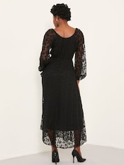FatFace Maude Black Petite Lace Midi Dress - Image 2 of 6