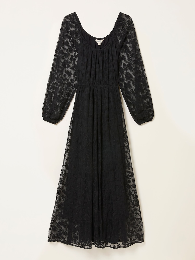 FatFace Maude Black Petite Lace Midi Dress - Image 6 of 6