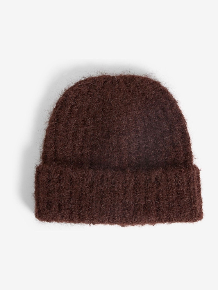 Friends Like These Chocolate Brown Cosy Knitted Beanie Hat - Image 2 of 4