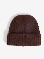 Friends Like These Chocolate Brown Cosy Knitted Beanie Hat - Image 4 of 4