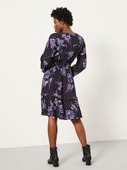 FatFace Pippa Dark Purple Heritage Floral Petite Dress - Image 2 of 6