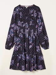 FatFace Pippa Dark Purple Heritage Floral Petite Dress - Image 6 of 6