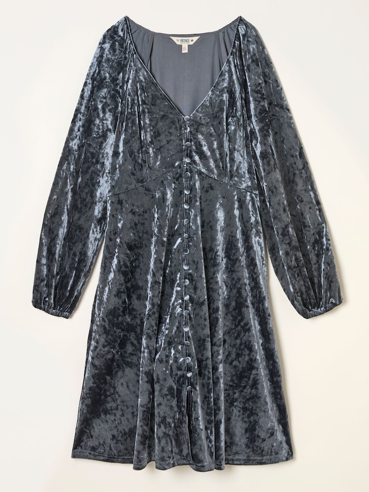 FatFace Em Washed Black Petite Velvet Dress - Image 6 of 6 FatFace Em Washed Black Petite Velvet Dress - Image 6 of 6