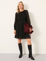 FatFace Darcy Black Pin Spot Petite Dress - Image 1 of 7