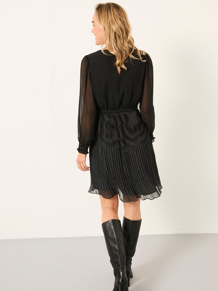 FatFace Darcy Black Pin Spot Petite Dress - Image 2 of 7 FatFace Darcy Black Pin Spot Petite Dress - Image 2 of 7