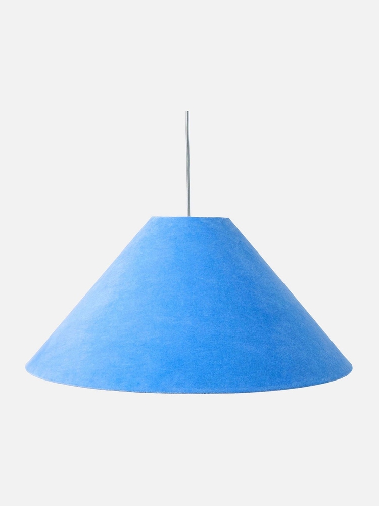 Oliver Bonas Blue Velluto Velvet Ceiling Lamp Shade - Image 1 of 6