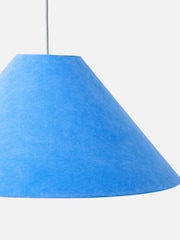 Oliver Bonas Blue Velluto Velvet Ceiling Lamp Shade - Image 2 of 6
