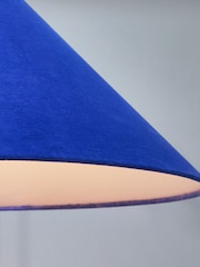 Oliver Bonas Blue Velluto Velvet Ceiling Lamp Shade - Image 3 of 6