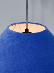 Oliver Bonas Blue Velluto Velvet Ceiling Lamp Shade - Image 5 of 6