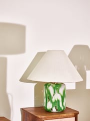 Oliver Bonas Green Pintar Glass Desk & Table Lamp - Image 1 of 5
