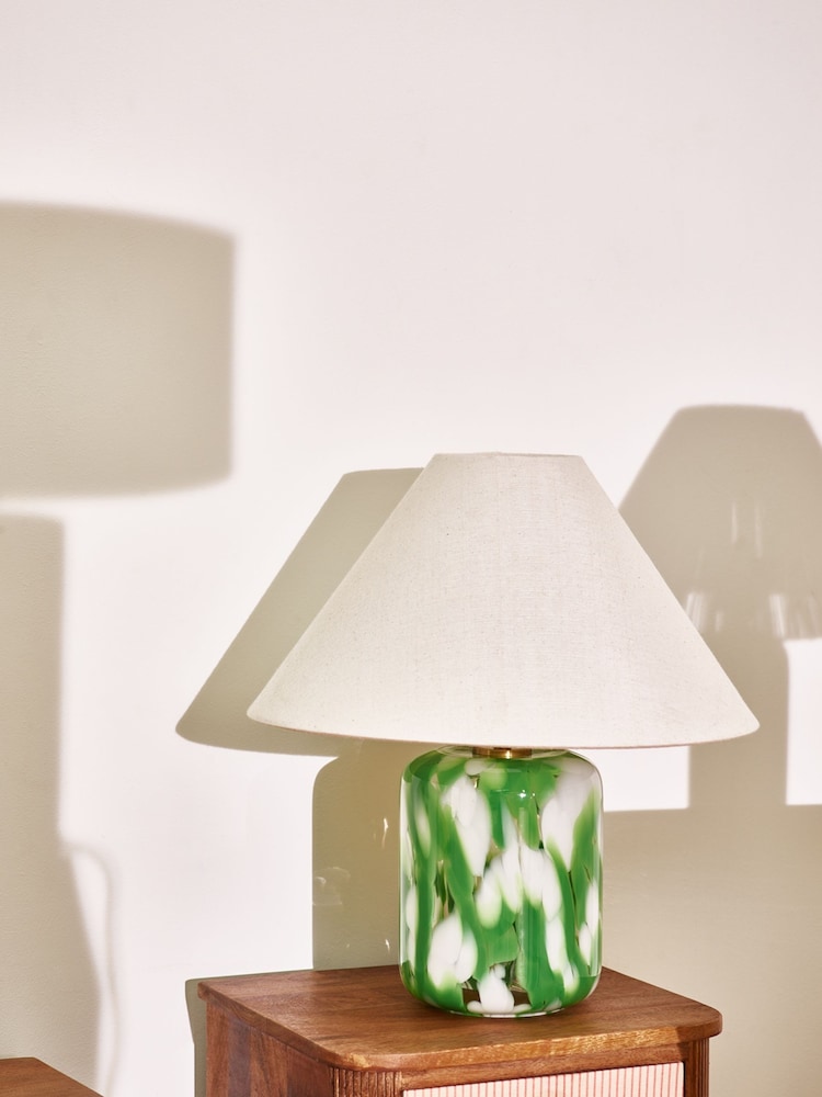 Oliver Bonas Green Pintar Glass Desk & Table Lamp - Image 1 of 5
