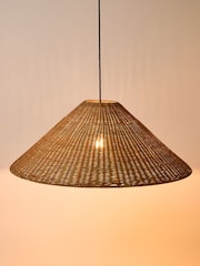 Oliver Bonas Natural Delphine Woven Pendant Lampshade - Image 2 of 3