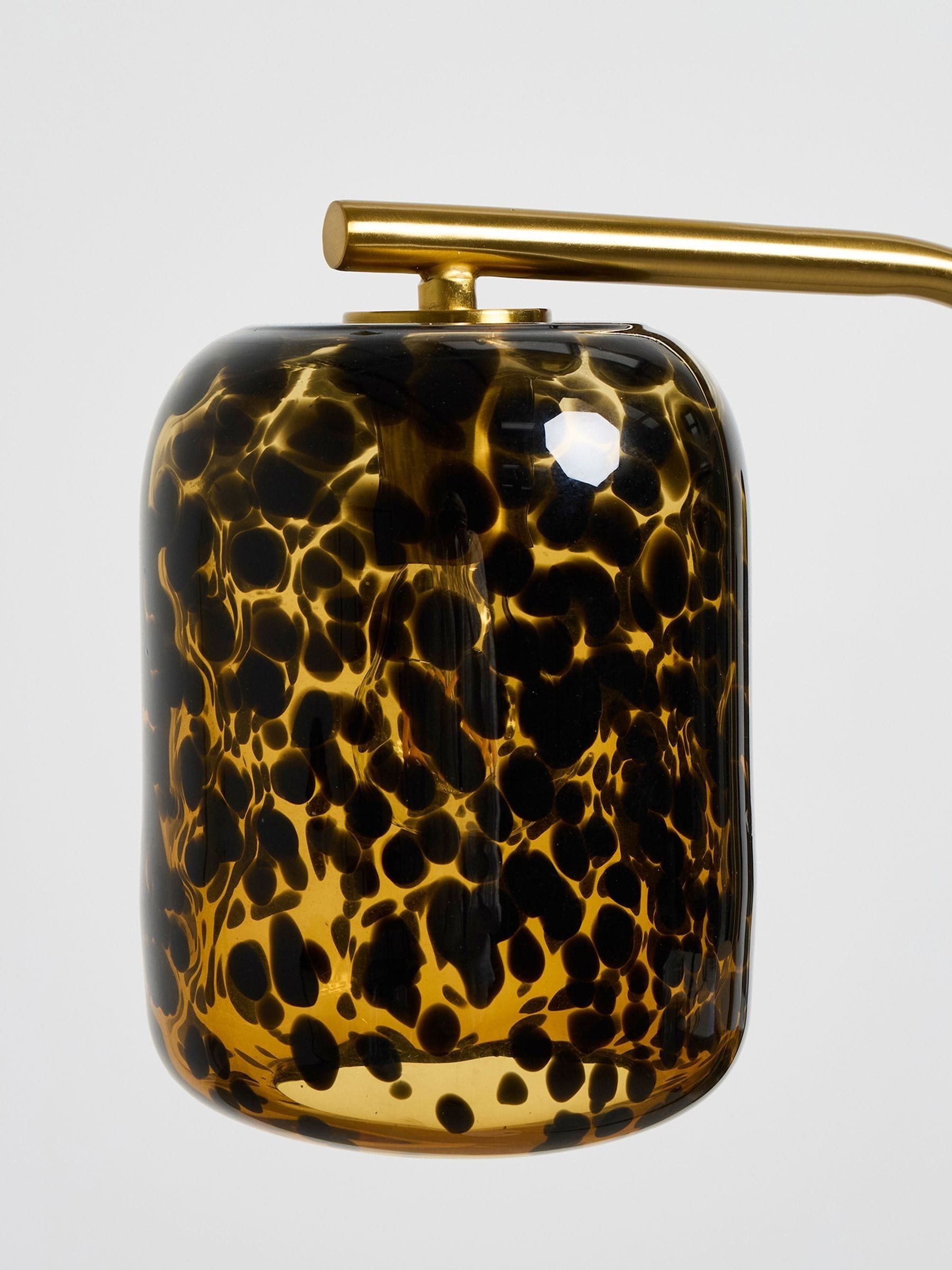 Buy Oliver Bonas Brown Tortuga Glass Shade & Marble Floor Lamp