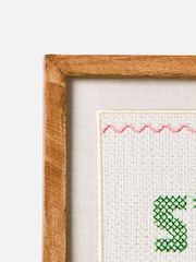 Oliver Bonas Natural Stay Weird Petit Point Framed Wall Art - Image 2 of 5