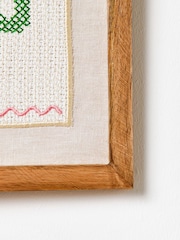 Oliver Bonas Natural Stay Weird Petit Point Framed Wall Art - Image 4 of 5