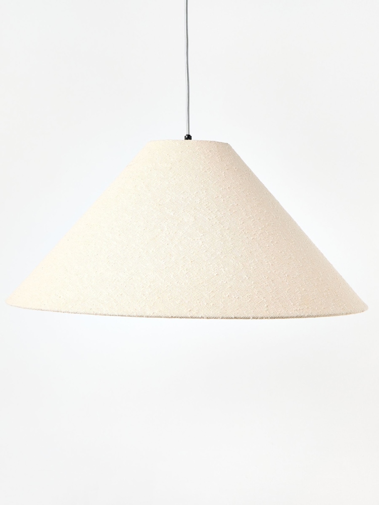Oliver Bonas Natural Alma Boucle Tapered Ceiling Lamp Shade - Image 1 of 5 Oliver Bonas Natural Alma Boucle Tapered Ceiling Lamp Shade - Image 1 of 5