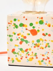 Oliver Bonas Multi Splatter Ceramic Open Bulb Desk and Table Lamp - Image 5 of 6