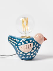 Oliver Bonas Blue Ovie Bird Ceramic Desk & Table Lamp Base - Image 1 of 3