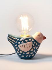Oliver Bonas Blue Ovie Bird Ceramic Desk & Table Lamp Base - Image 2 of 3