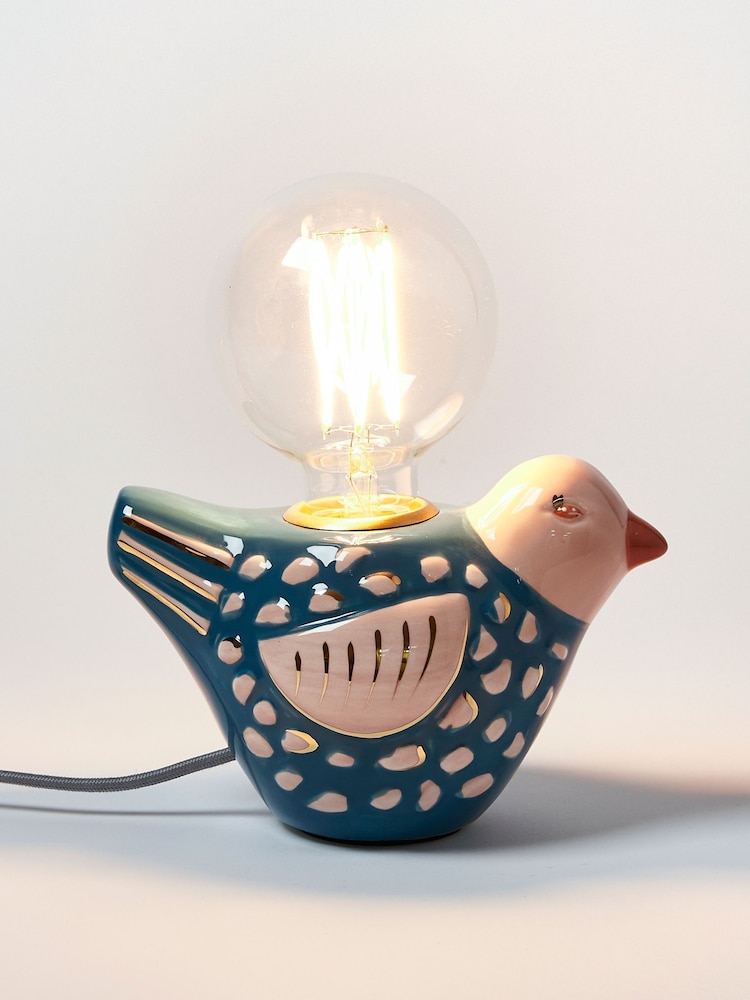 Oliver Bonas Blue Ovie Bird Ceramic Desk & Table Lamp Base - Image 2 of 3