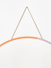 Oliver Bonas Gold Round Colour Block Hanging Wall Mirror - Image 3 of 3