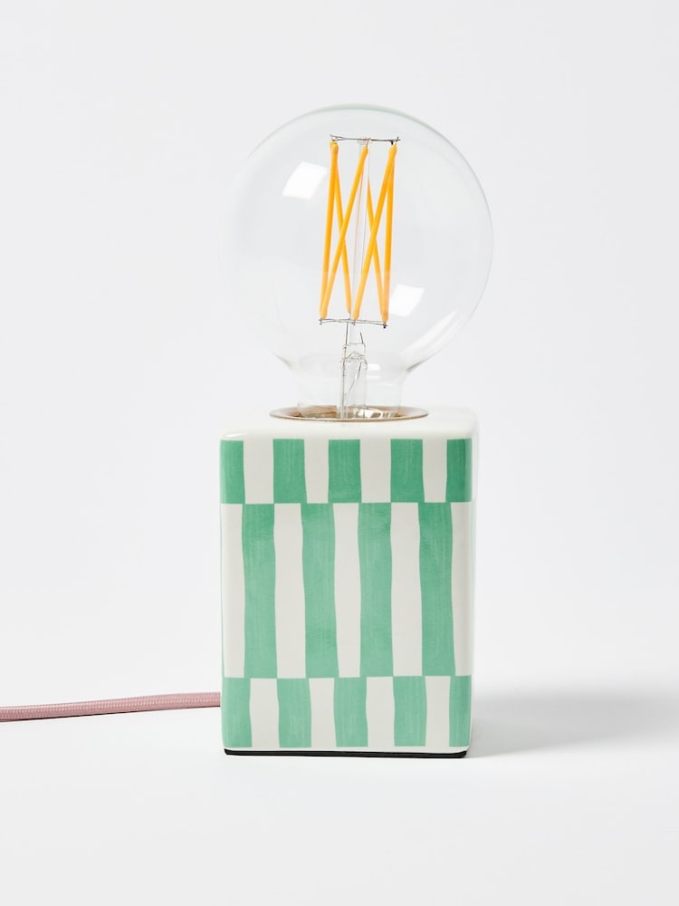 Oliver Bonas Green Erica Ceramic Desk & Table Lamp Base - Image 1 of 4