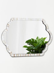 Oliver Bonas Natural Mila Mother of Pearl Wall Mirror - Image 2 of 5