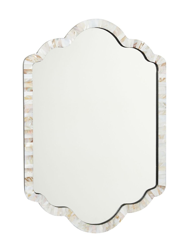 Oliver Bonas Natural Mila Mother of Pearl Wall Mirror - Image 5 of 5