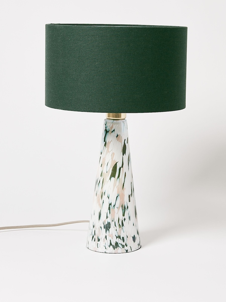 Oliver Bonas Green Large Glass Table & Desk Lamp - Image 1 of 4
