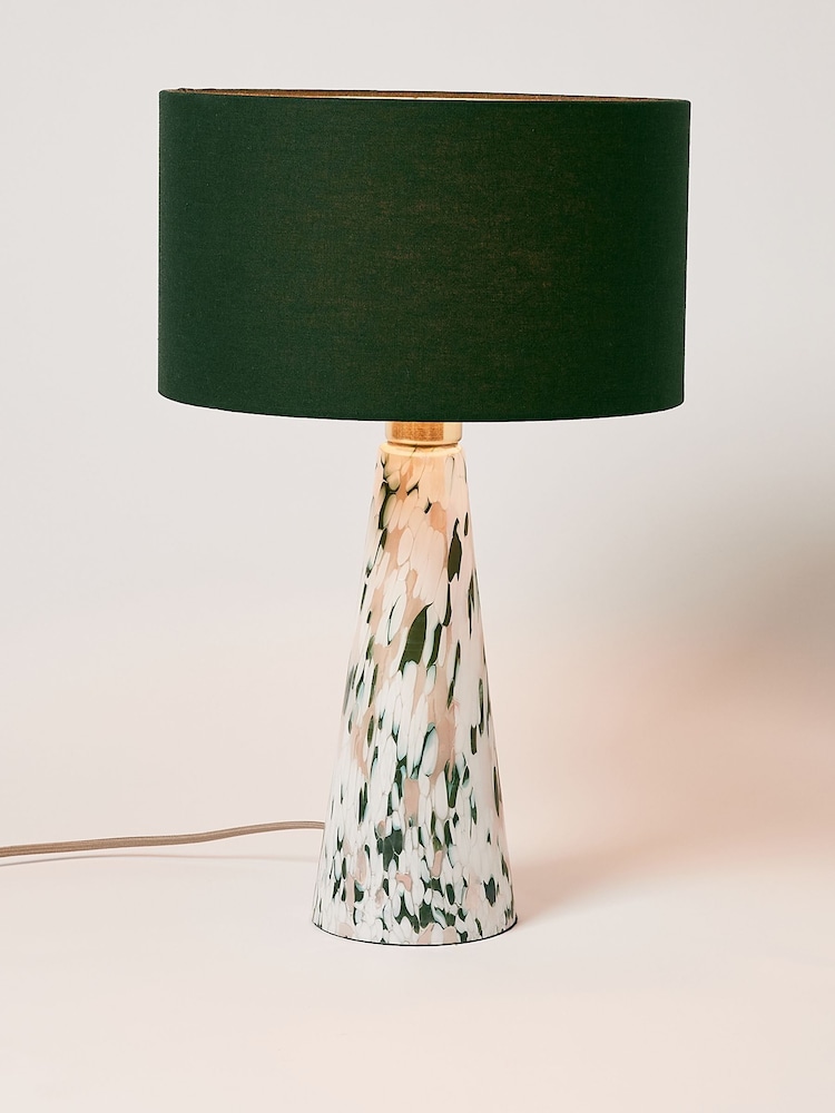 Oliver Bonas Green Large Glass Table & Desk Lamp - Image 2 of 4