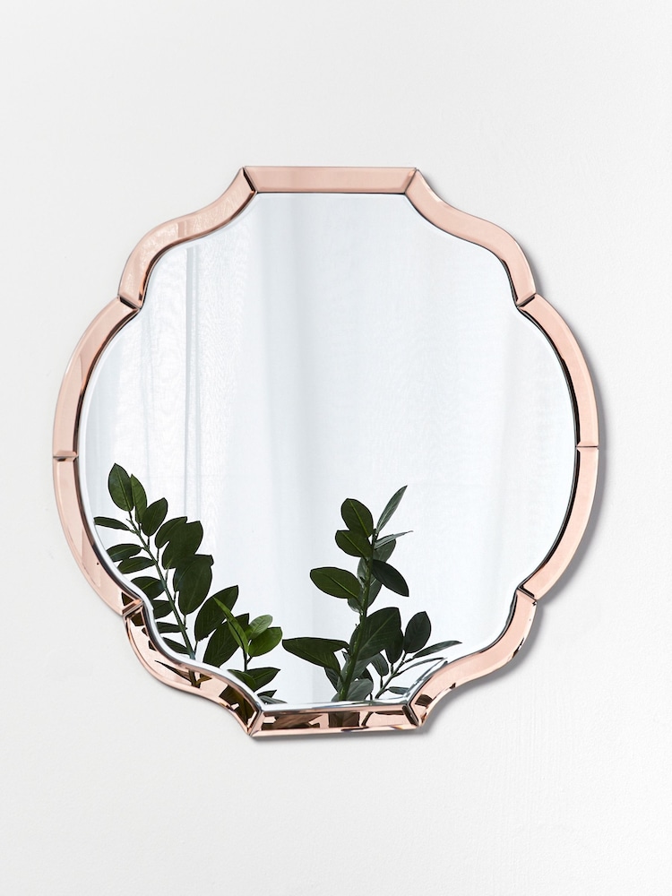Oliver Bonas Pink Aurora Round Wall Mirror - Image 1 of 5