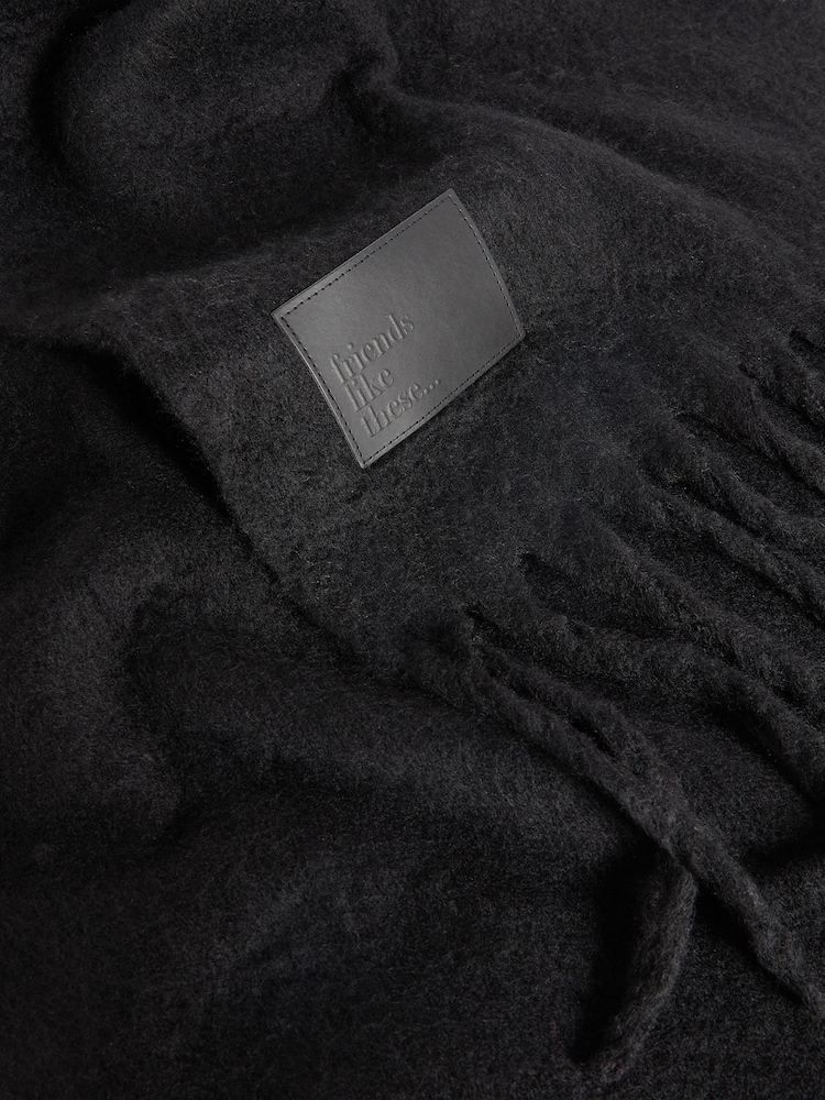 Friends Like These Black Cosy Brushed Blanket Scarf - Image 4 of 4