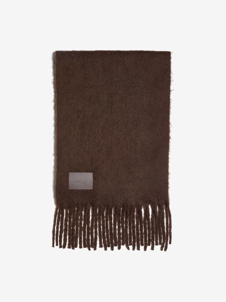Friends Like These Brown Cosy Brushed Blanket Scarf - Image 2 of 4