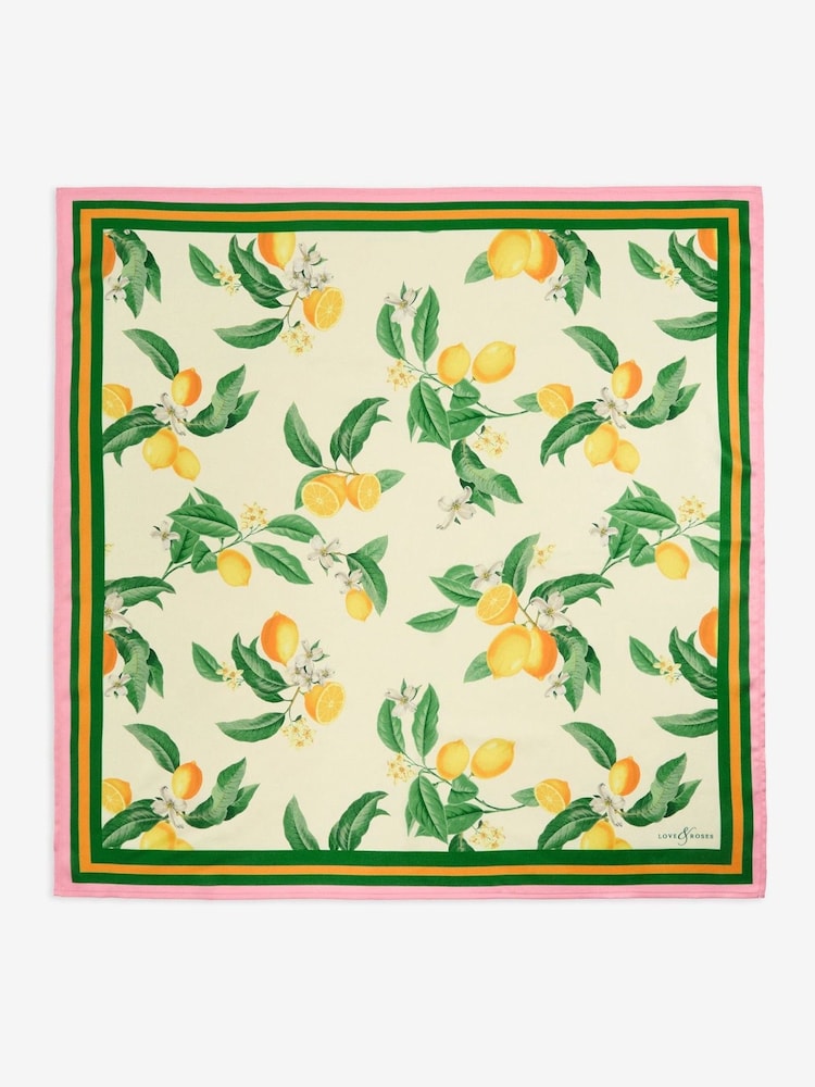 Amarelo limão - Love & Roses Satin Multiway Headscarf - Imagem 1 de 3